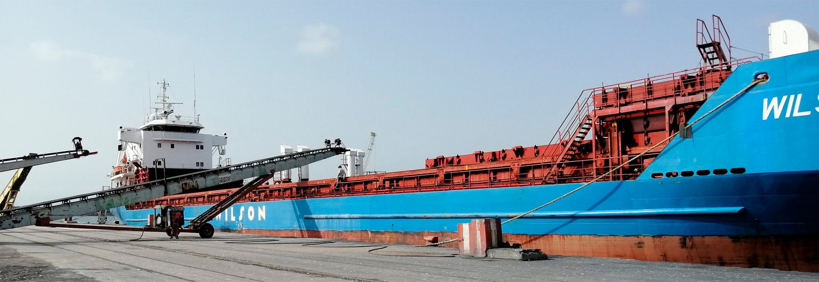 A large cargo ship in the port of Nador